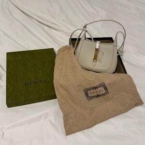 Gucci White Leather Mini Jackie Crossbody Bag